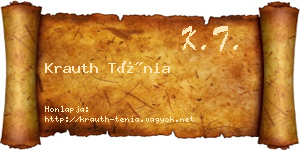 Krauth Ténia névjegykártya